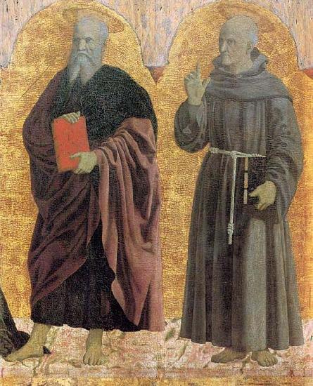 Piero della Francesca Polyptych of the Misericordia: Sts Andrew and Bernardino Spain oil painting art